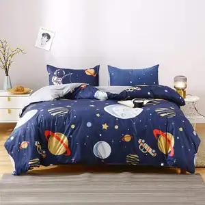 Home Hotel Colorful 3pcs Quilt Cover Kids Cartoon 3D Printed Customized Bedding Duvet Cover Set