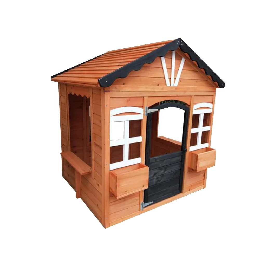 Venta al por mayor Kids Playhouse Wooden Playhouses Backyard Play