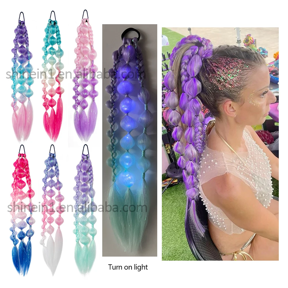 Glowing Braids - Festival Hair Extensions with LED Lights display picture 2