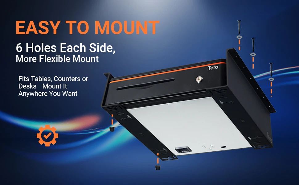 Under Counter Cash Register Mounting Brackets For 16" Square Cash Drawer Money Drawer Cash Till