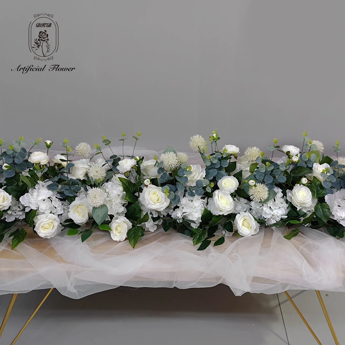 Custom Artificial Flower Wedding Decoration Road Guide Table Artificial Flower Background