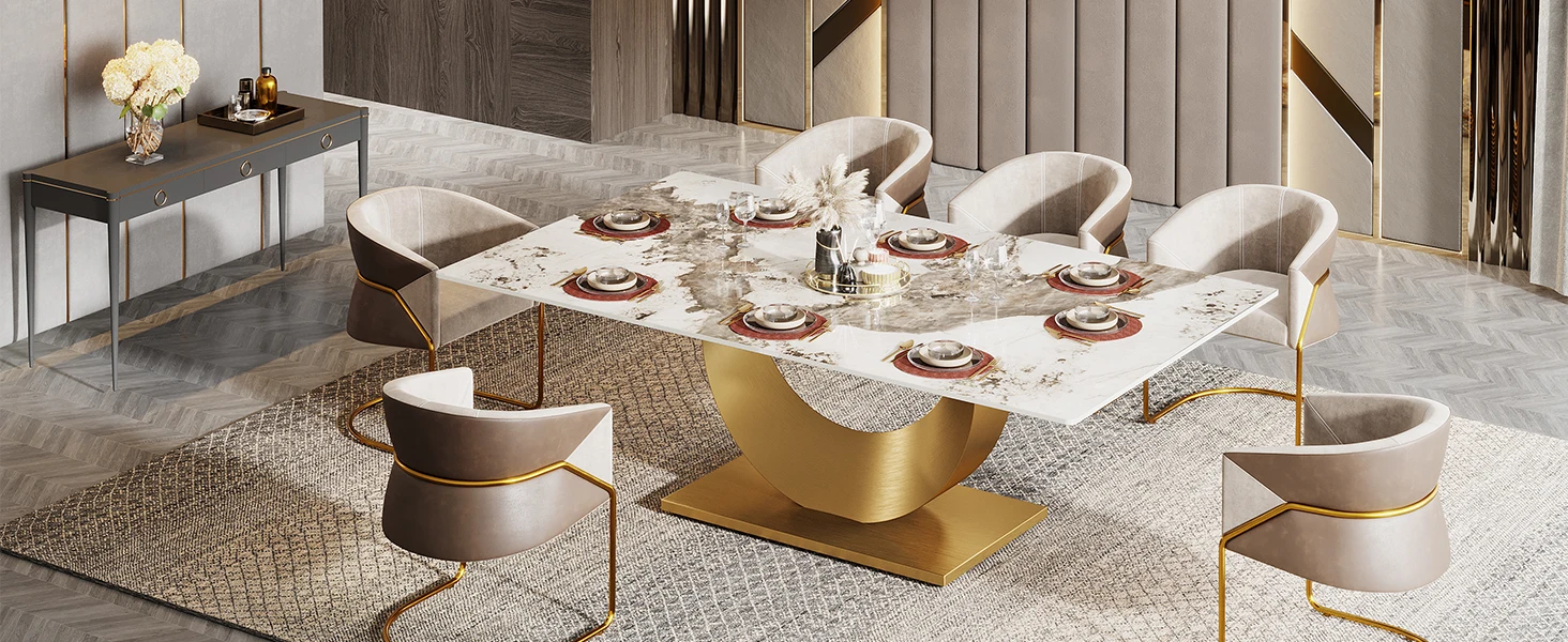 Modern 2m Long High-End Rectangular 10 Seaters Dining Table