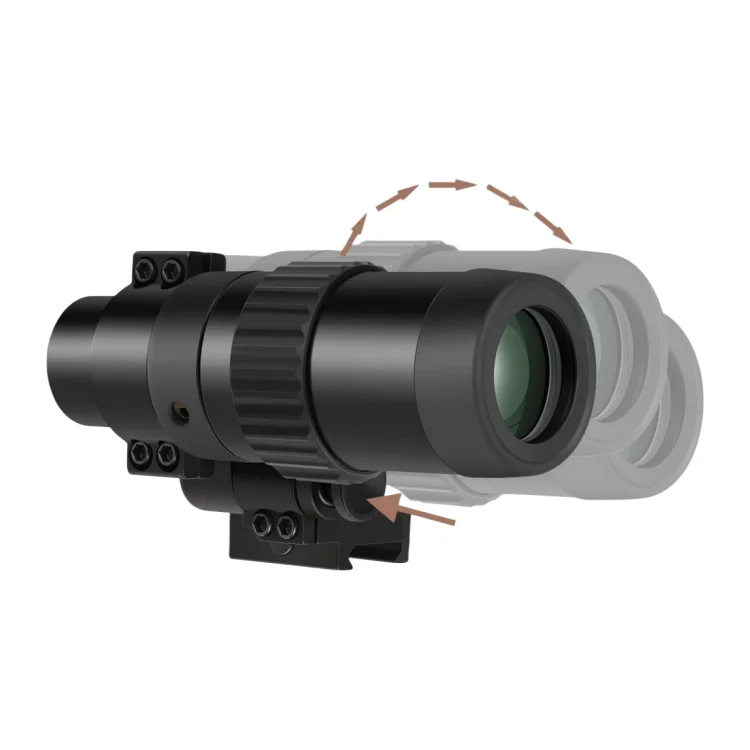 Red Dot Magnifier with Rotate to Side Focus Adjustment  M37 1.5X - 5X Outdoor Scope
