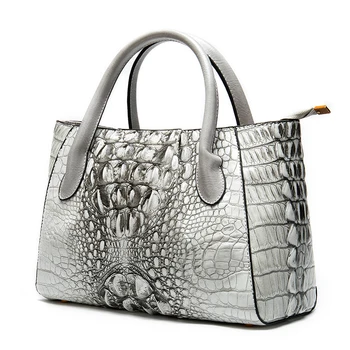 Fashion Ladies Crocodile Pattern Genuine Leather Vintage Handbag Large Capacity Women Shoulder Bag Wholesale Shopping Luxury Bag