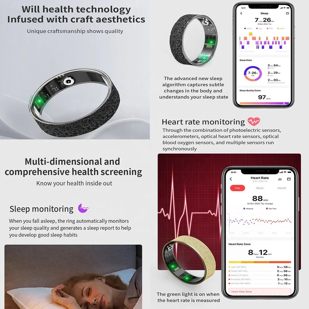 Vanssa Vring-3 Smart Ring Advanced Health Fitness Tracker