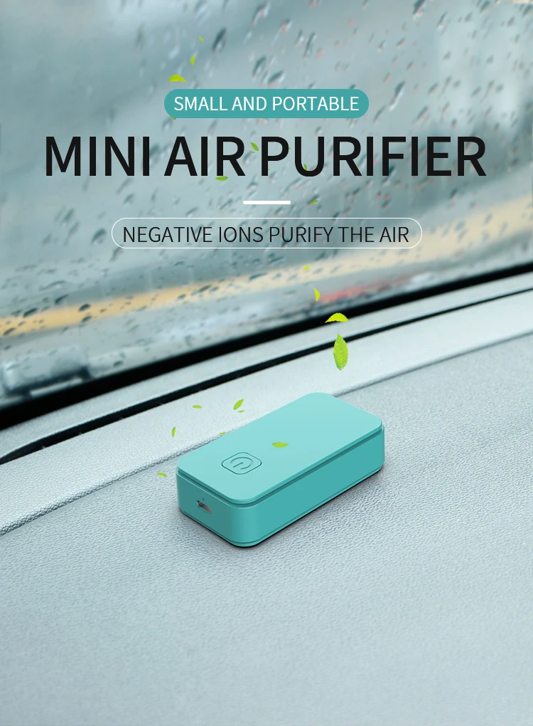 Built-in Battery Portable Smart Air Cleaner Home Room Car Negative Ion Mini Air Purifier
