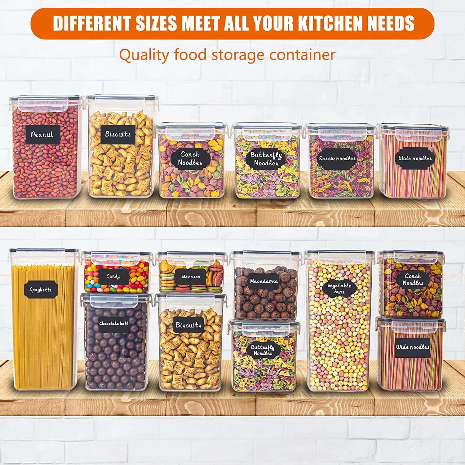 28 Pack Clear Airtight Plastic Storage Container Food Storage Container