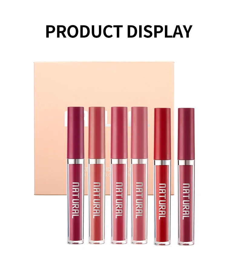 Custom Logo 6pcs Set Matte Liquid Lipstick Long Lasting Makeup Set Non
