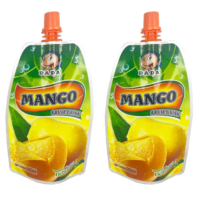 Customized Fruits Mango Juice Stand up Spout Pouch Liquid Plastic Packaging Bag