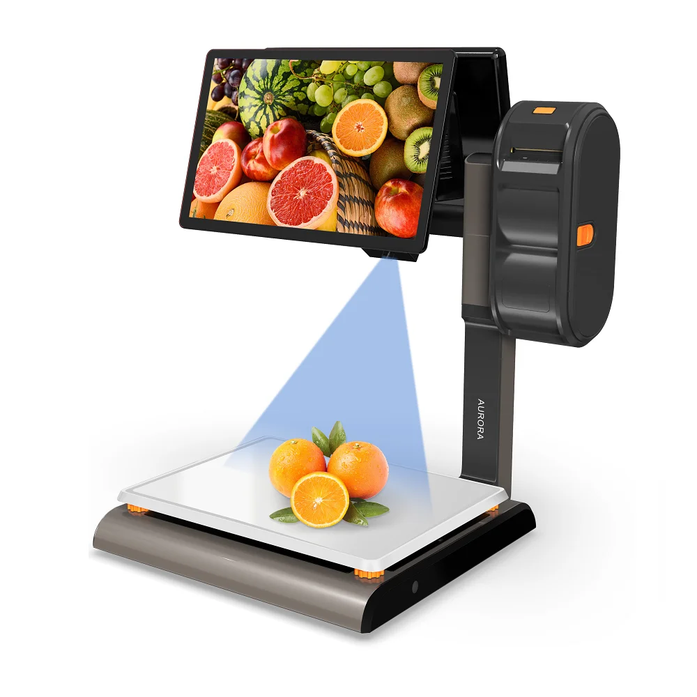Touch Screen PC Scale AI Recognizes Scale Supermarket Weighing Scale With POS Software