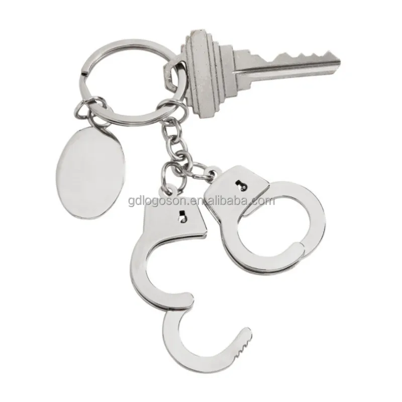 Custom Travelling Souvenir Metal Keychain Wallet Chain Moscow Police Handcuff Key Chain Cheap