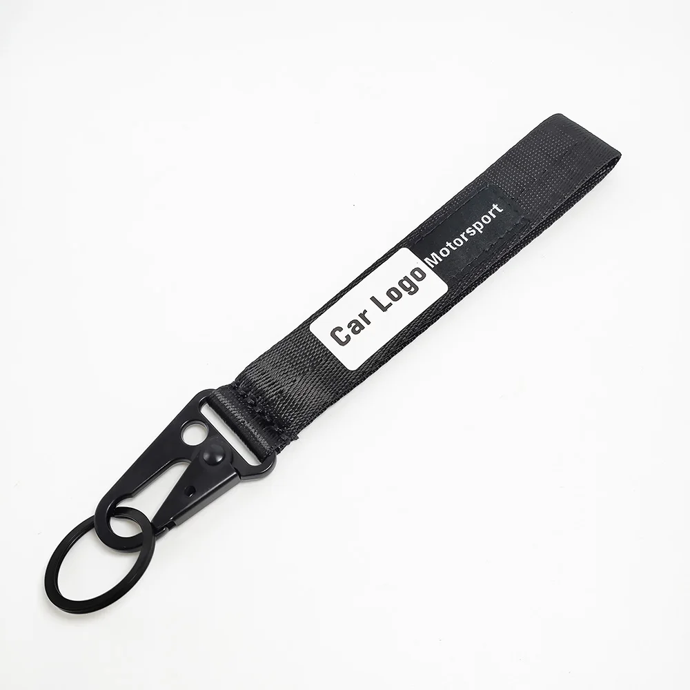 Car Accessories Keychain  Key Chains Customized Logo Metal Nylon Car Logo Keychain Key Ring Holder for All Car Brands