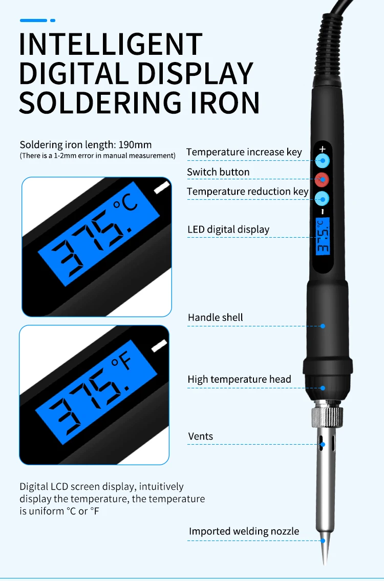 Q&Q BASICS DIY Soldering Iron Kit Electric Gun Adjustable Temperature Welding Solder Tools