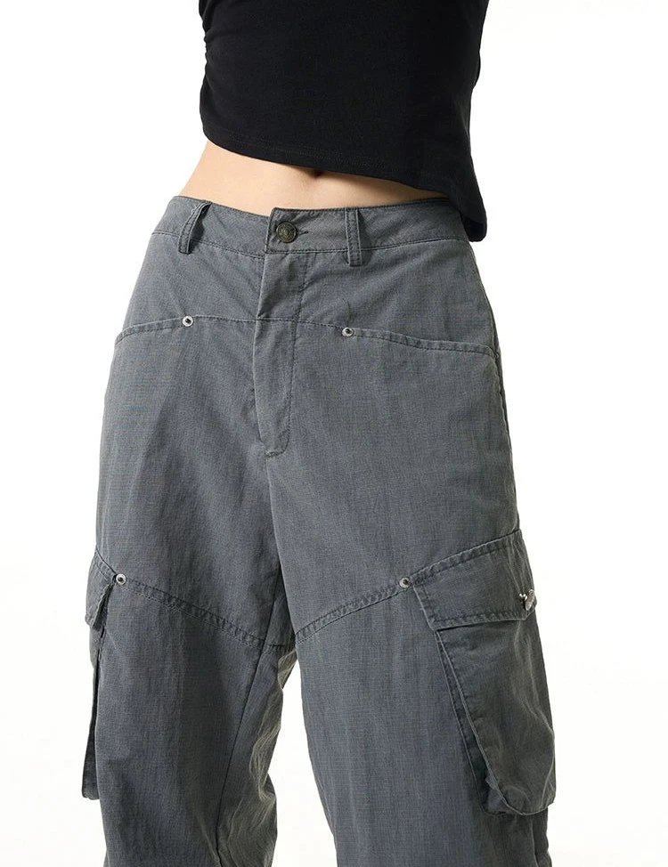 Blue High Canvas Distressed Vintage Cargo Pants for Men Oversize Design 6 Months 10 Years