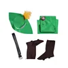 Completo verde (mantello, cintura, cappello, copriscarpe)