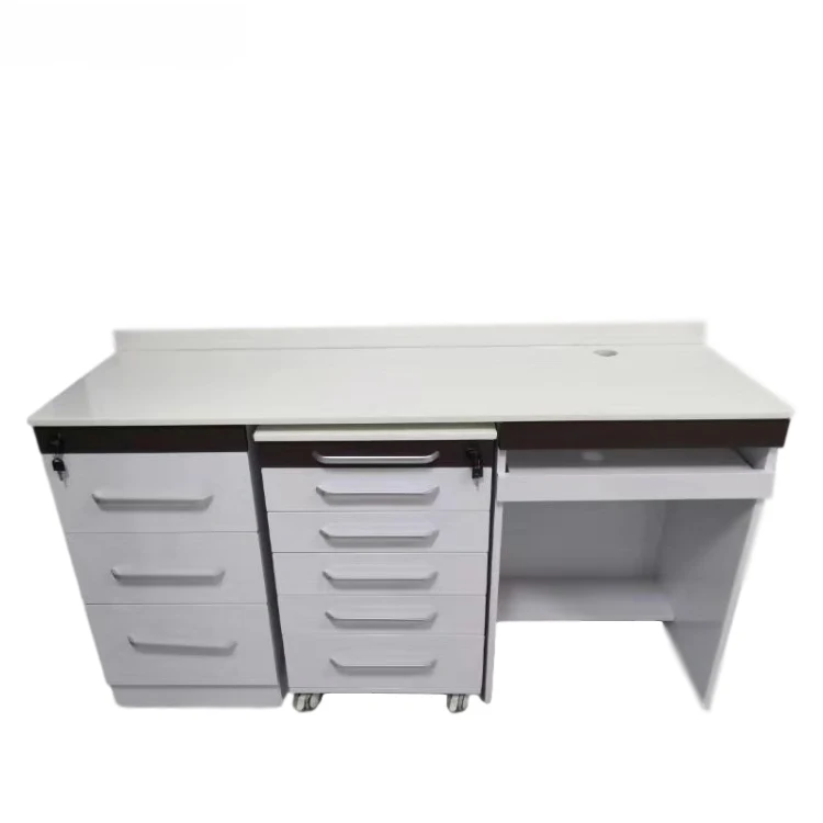 Furnitur gigi Furnitur medis yang disesuaikan Tubuh Stainless Steel Marmer Kabinet furnitur gigi atas