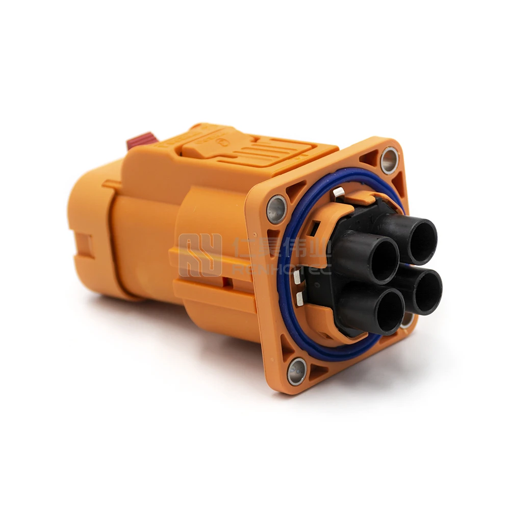 4Pin Panel Mount High Voltage Distribution Box Battery PAK Connector PDU Power Connector Plastic Shell Electric Vehicle Plug