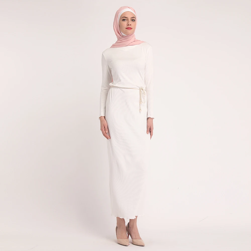 Loriya Wholesale Islamic Clothing Casual Dresses Slip High Neck Modest Dress  Muslim Women Solid Color Cotton Inner Dress| Alibaba.com