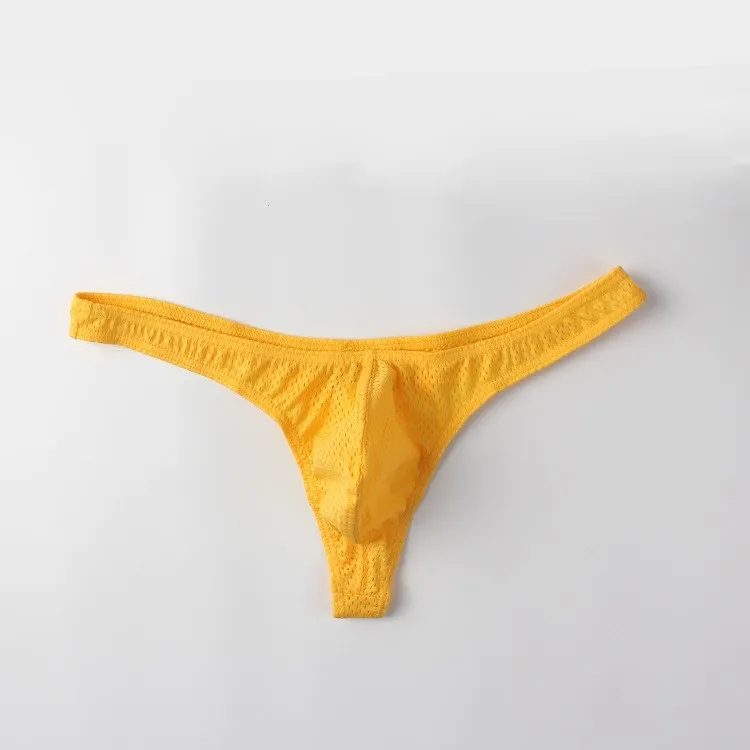 Custom Logo Thong Man Bikini Thong Mesh Fabric Male Erotic Panties Mens ...