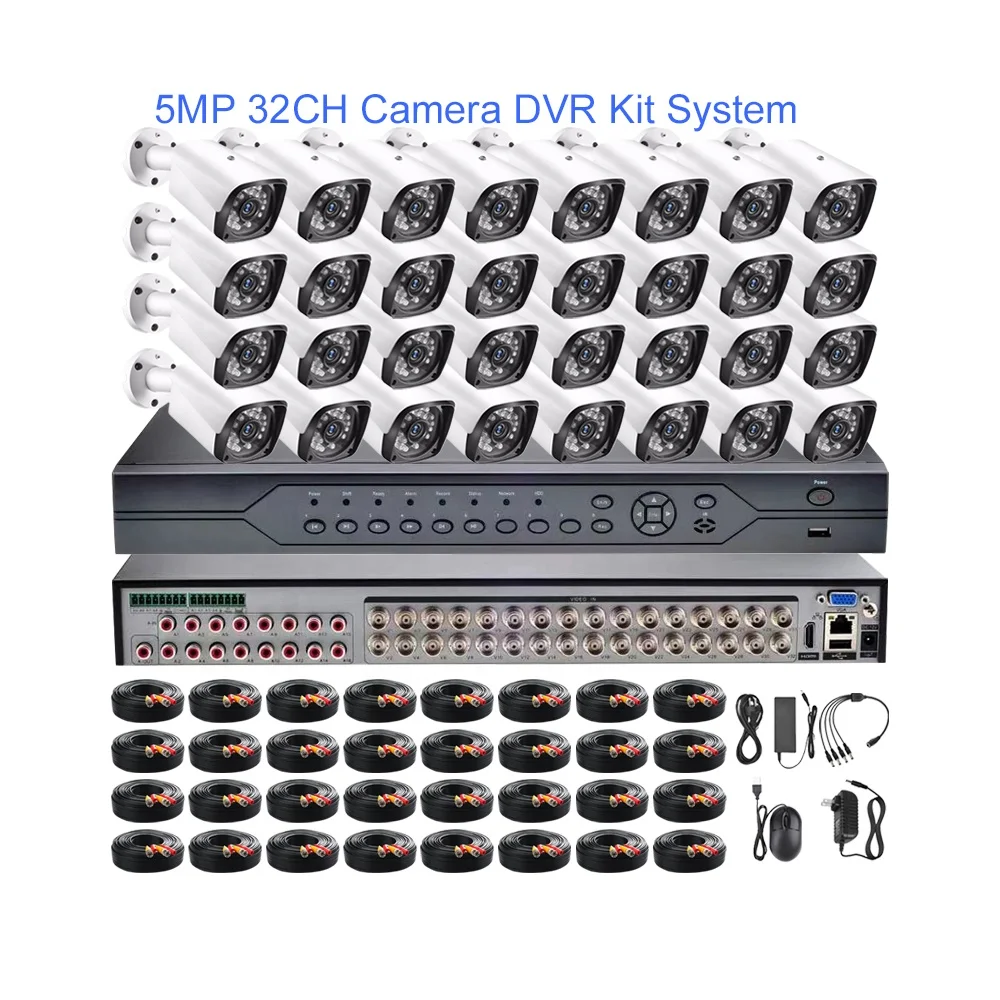 2MP 1080P 5MP Camera System Security Analog 20 24 Ch 24ch 32ch CCTV DVR 32 Channel Kit Recorder with Phone App Remote View