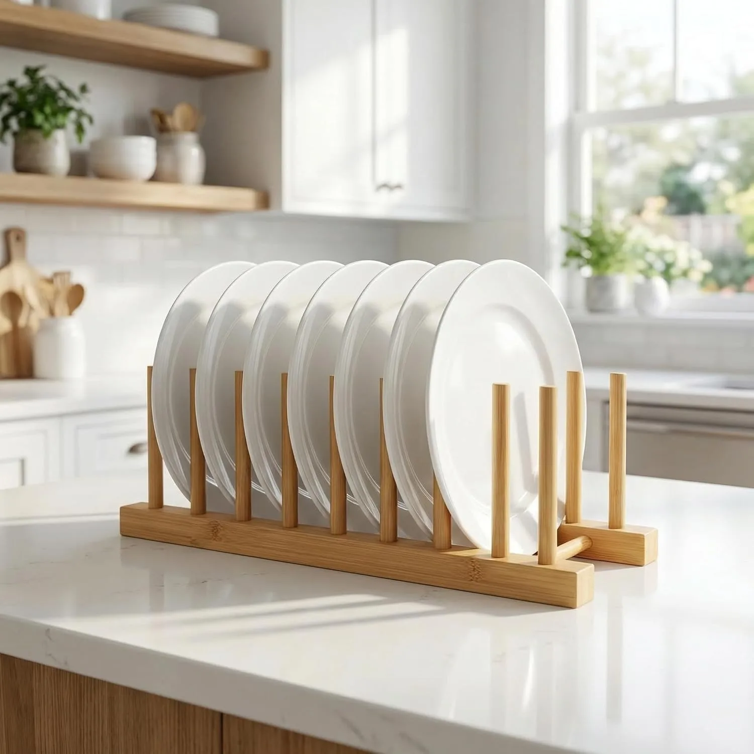Bambus-Geschirrständer Vertikaler Tellerhalter Abtropfgestell Tellerorganizer für Schrank Aufbewahrungshalter Organizer| Alibaba.com