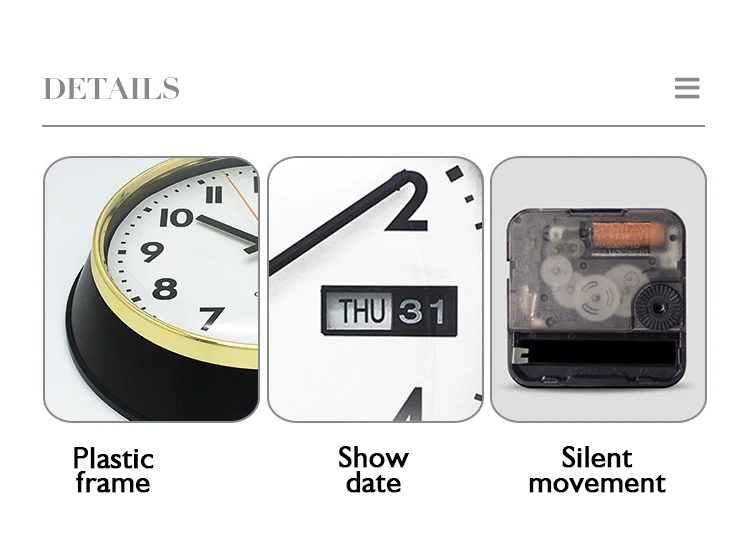 レトロデザイン14インチプラスチック壁掛け時計 | ヴィンテージスタイル