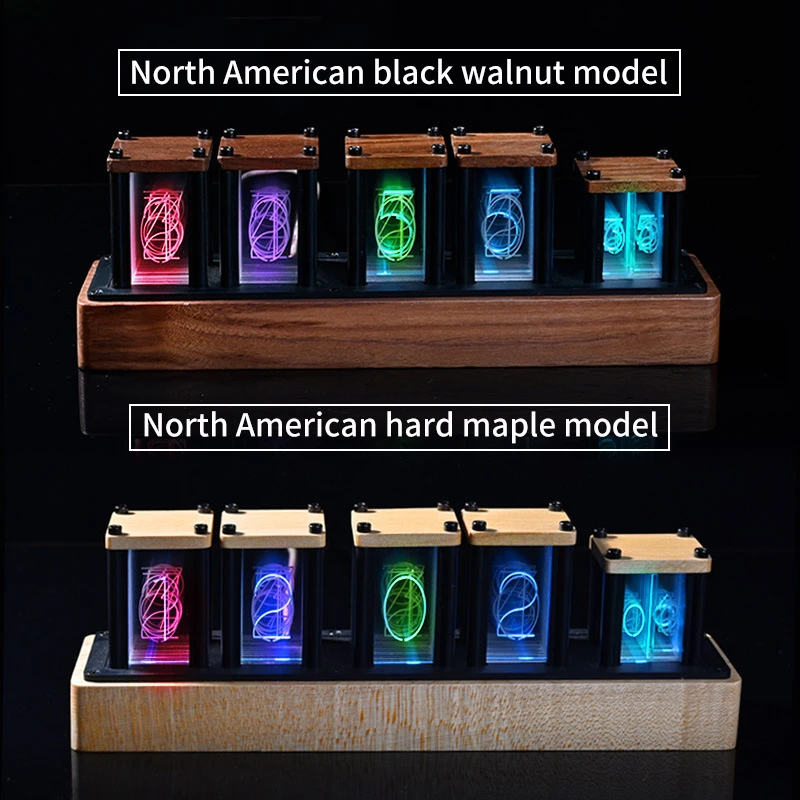 Vintage Customized Desktop RGB Nixie Clock Nixie Tube Clock Glow Full Color DIY Pseudo Glow Tube Clock for Decoration