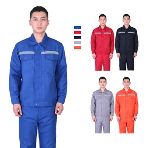 Wholesale Custom Safety Clothing Construction Work Clothes Suit Industry Workwear Mechanic Repair Uniform with Reflective Tape