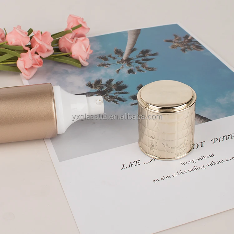 luxury Cosmetic glass bottle packaging glass bottles jar lotion skincare face cream container supplier