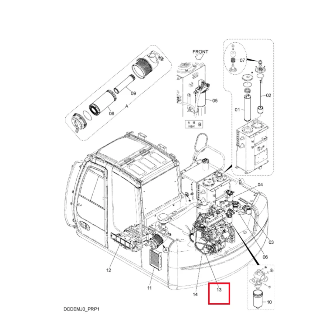 Original Excavator Parts YD00005940 Fan Belt for ZX70-5A / ZX70-5G
