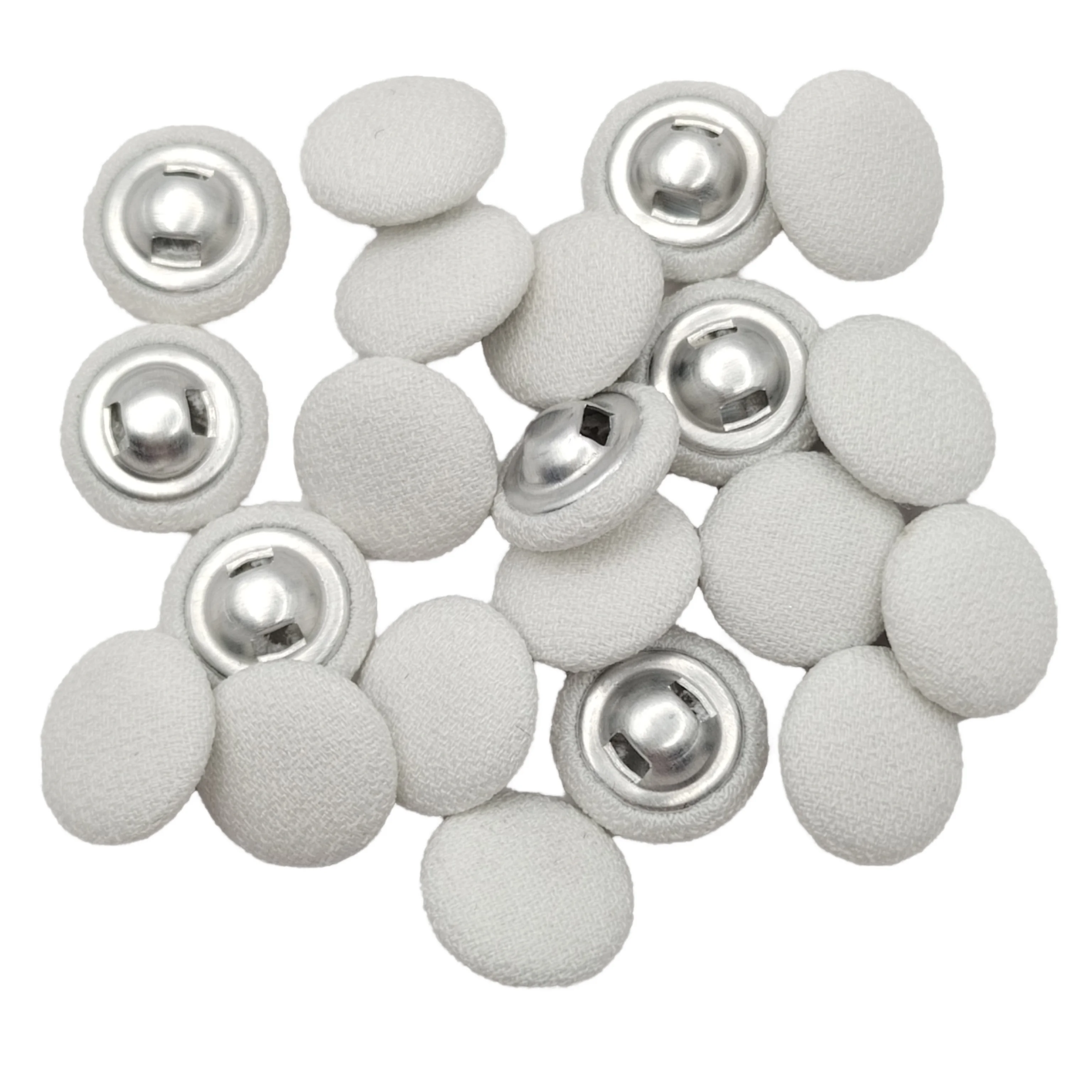Concise Button Concise Design 18L White Fabric Covered Buttons for Wedding Dress ...