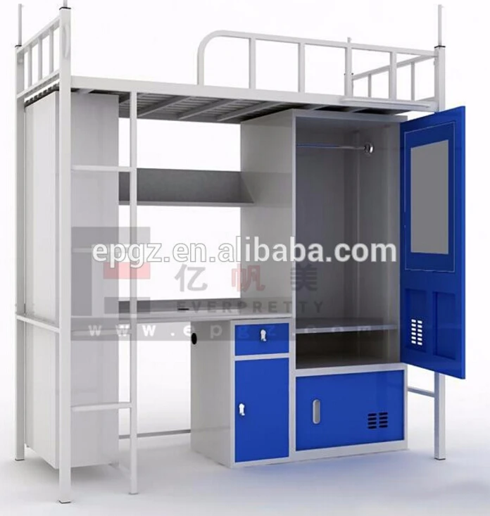 Iron Material No Screws Dormitory Bunk Bed School Modern Double Loft Bed
