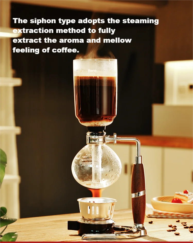 Zerohero Original Design Patent Syphon Coffee Maker Classic Style 3 Cup Siphon Espresso Coffee