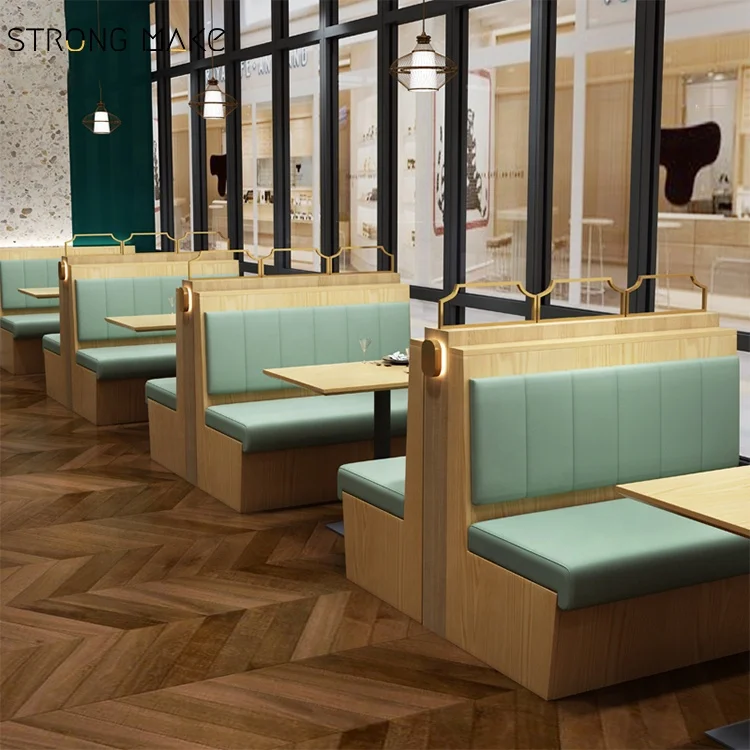 Foshan Factory Cheap Green Color Durable Modern Restaurant Sofa Booth Seating