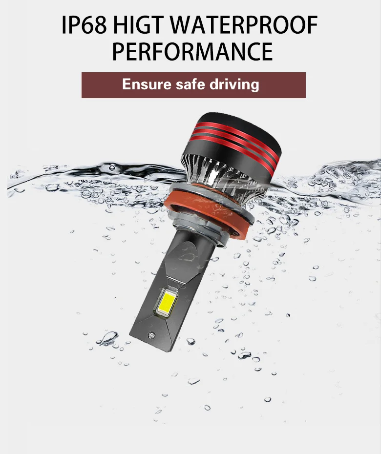 Conpex M8Pro High Power 12V 24V No Radio Interferen Dual Balls Bearing Fan Cooling H11 Led Headlight With CE RoHs Certification