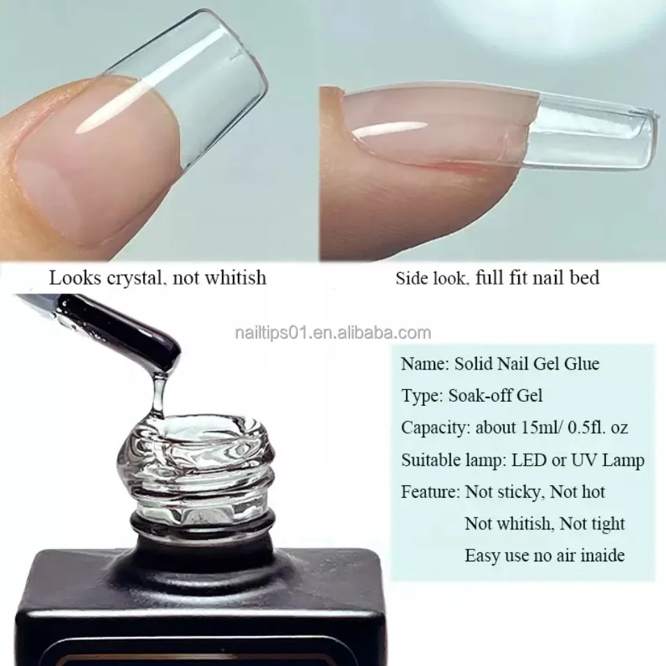 Nail Tip Extension System Set Full Cover Soft Gel Nail Tips Round