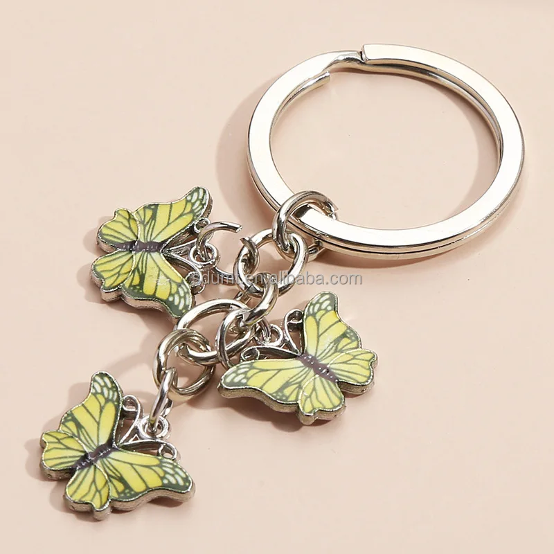 Car Key Women Bag Accessories Jewelry Colorful Enamel Butterfly ...