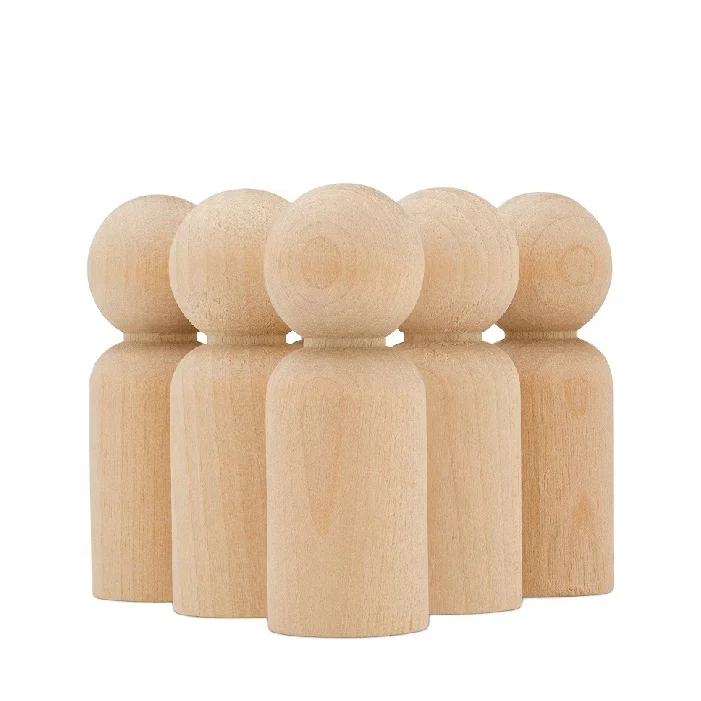Wood Craft Unfinished Wooden Men Dad Peg Dolls for DIY