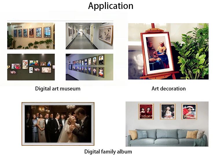 Art Screen Sex Digital Photo Frame Video Wifi/bt Wall Mount Electronic NFT Made in China GPX Lcd Wooden Frame FCC 1920*1080
