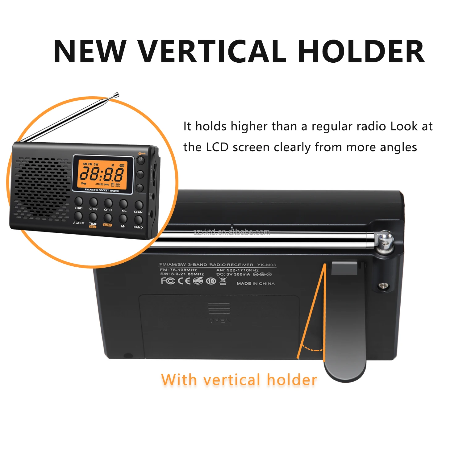 Portable Am/fm Shortwave Radio With Sleep Timer And Alarm Clock