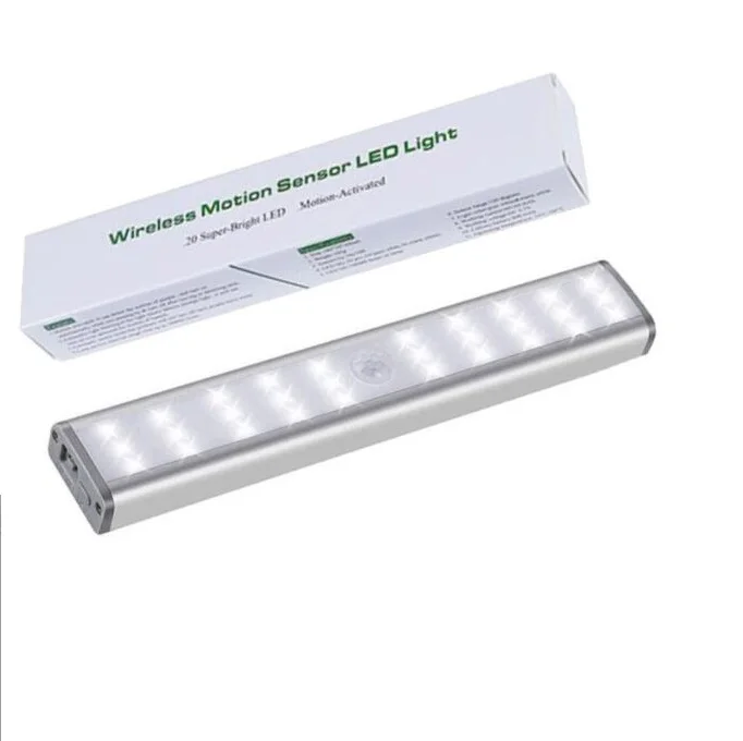 Суперъяркие Перезаряжаемые светильники для шкафа, 30 светодиодов, домашний датчик движения, ночное освещение, магнитная лампа со встроенным аккумулятором