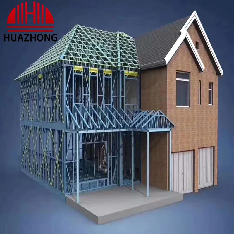 Recyclable and Reusable Light Steel Structure with Steel Frame for Prefabricated Farmhouse Building