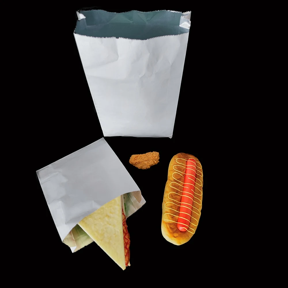 Papas fritas calientes de papel de aluminio forradas con bolsas de papel de doble bolsa