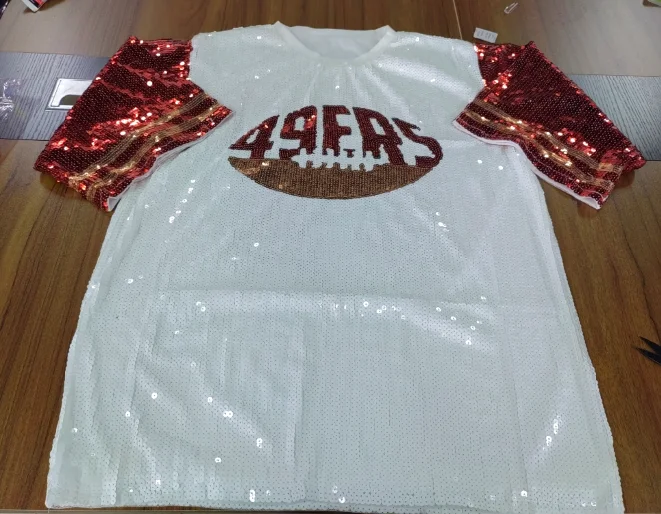 Sequin Football Jersey Chiefs Sequin Dress Plus Size 49ers Sequin ...