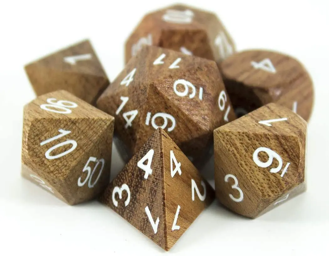 DND Wooden Dice Set 4 6 8 10 12 15 Sided 18mm 20mm Wooden Color Solid Wood Black Dice Points Rounded Wine Bulk Mahjong Dice