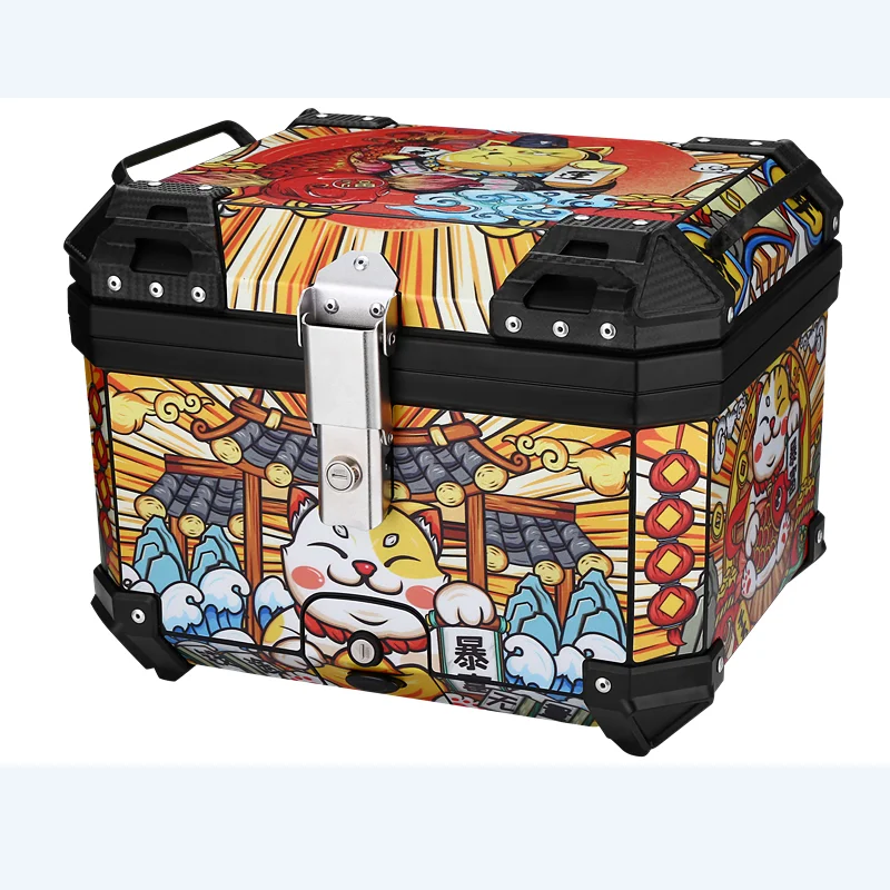 Durable 57L Motorcycle Top Box - ABS Material & Aluminum Design