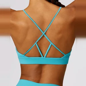 Breathable Reversible Yoga Sports Bra Four-Way Stretch Fitness Activewear Set Tank Front Back Free Plain Print Design Adults