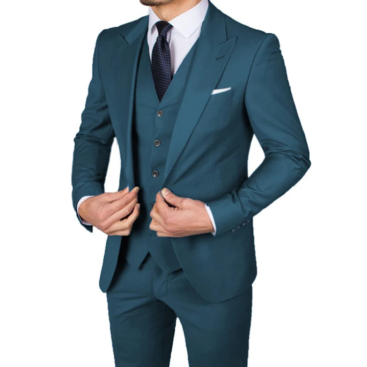 Classic Blue Business Men Suits for Wedding Suits Man Blazer Groom