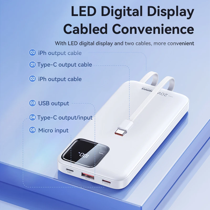 Nuovo Powerbank REMAX RPP-500 con Display Digitale, Ricarica Rapida, Caricabatterie Portatile da 10000mAh Nuovo Powerbank REMAX RPP-500 con Display Digitale, Ricarica Rapida, Caricabatterie Portatile da 10000mAh