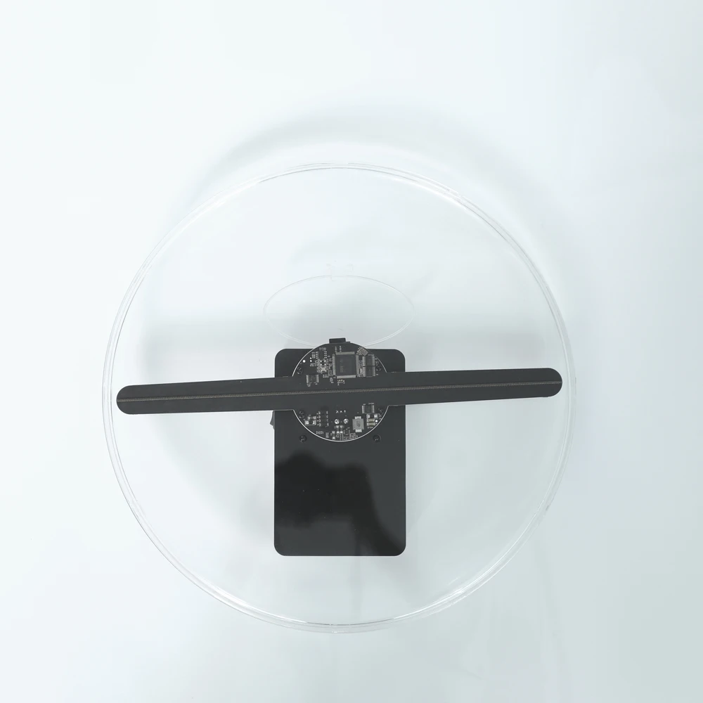 Rechargeable Table Top Display Hologram Watch Advertising 3D Hologram LED Fan 30cm